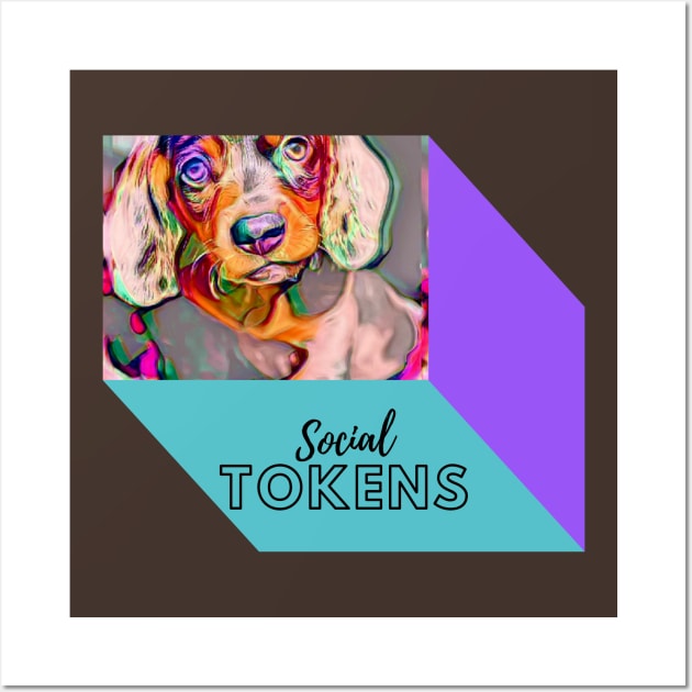 Social Tokens (puppy 3D block frame) Wall Art by PersianFMts